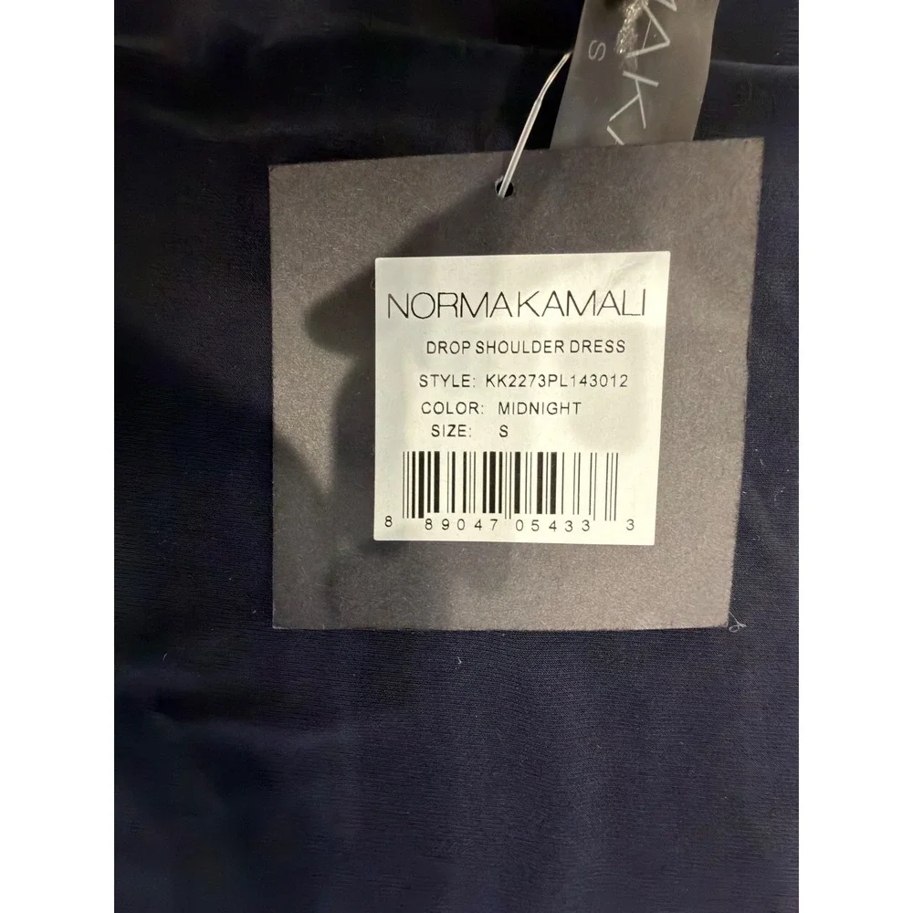 Norma Kamali Drop Shoulder Dress Size S‎ Midnight Blue NWT